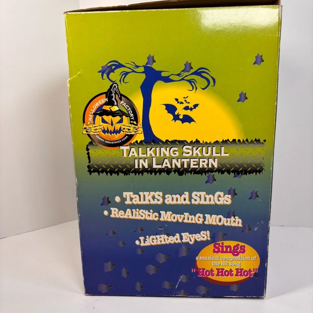 Animated Talking Singing Skull Skeleton Head Lantern Halloween Hot Hot Hot